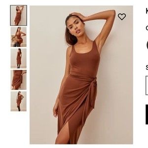 Reformation Kaila Knit Dress in Chestnut